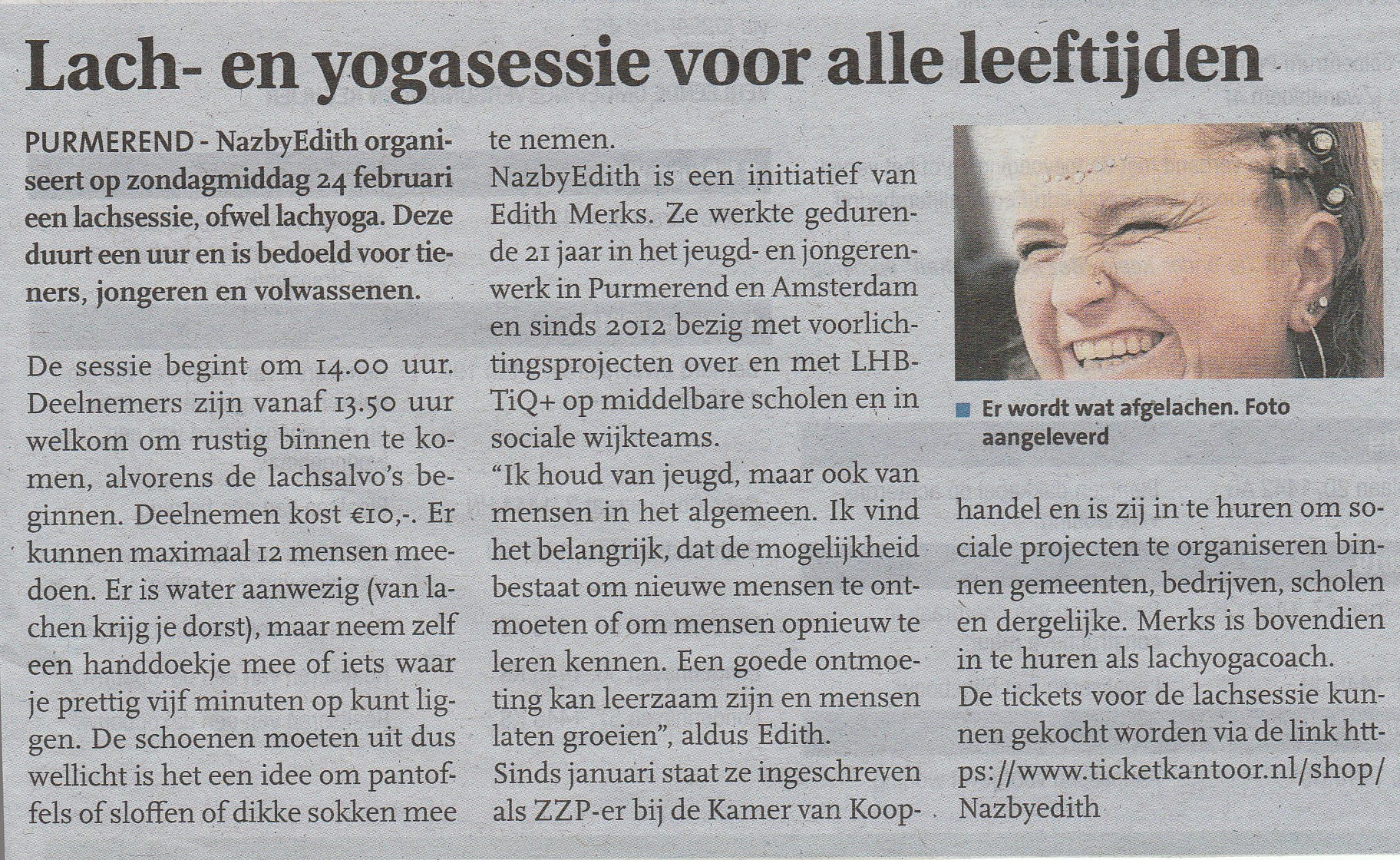 lachyogasessie feb 19 purmerends nieuwsblad