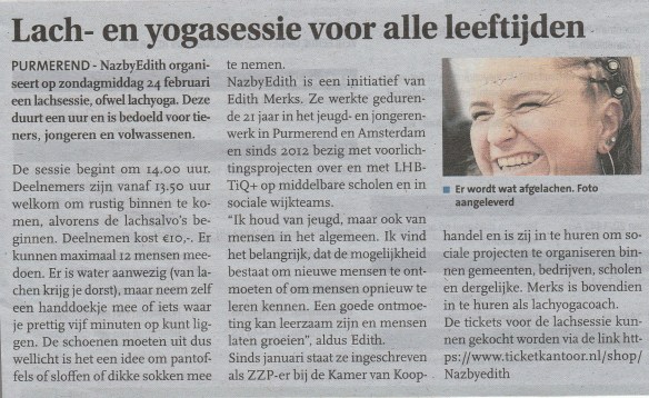 lachyogasessie feb 19 purmerends nieuwsblad